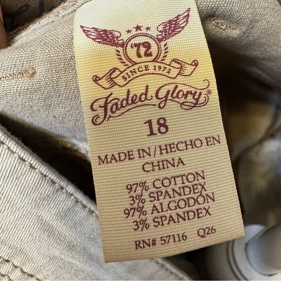 Faded Glory Tan Women’s Cotton Blend Denim Capris Size 18 - Picture 9 of 9